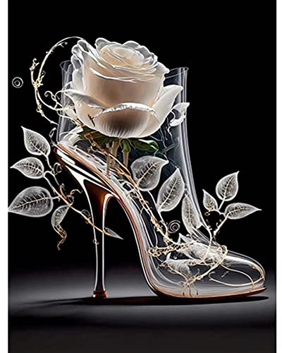Stalente Diamond Painting Kits for Adults, 5D DIY Diamond Art Kits for Beginners Round Full Drill Diamond Painting for Home Wall Decoration Gift 30×40cm/12×16inch, High Heel