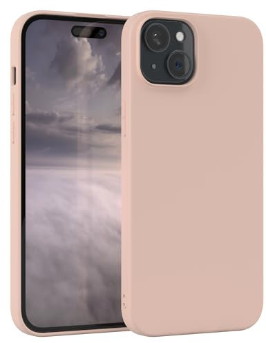 EAZY CASE - Silikonhülle für iPhone 15 Plus Hülle Silikon Case Rosa weich stoßfeste Handyhülle iPhone 15 Plus Schutzhülle mit Kameraschutz Dünn Premium Schutz Cover TPU Phone Bumper in Altrosa Pastell