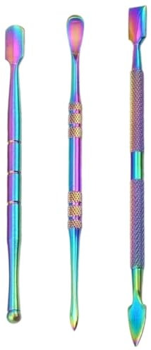 3-teiliges Wachswerkzeug-Set, Wachsschnitzwerkzeuge, doppelseitige Wachsmodellierwerkzeuge, Edelstahl-Skulpturwerkzeuge (Regenbogen)