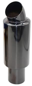 Auspuffrohr Schalldämpfer Auto Styling Auspuffanlage Schalldämpfer Endrohr Spitze Universal Edelstahl ID 51mm 63mm 76mm(Farbe:Titanium 63MM)