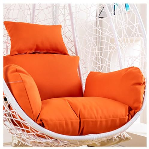 Hängesessel Kissen,Einzelne Hängende Orchidee Mit Abnehmbarem, Waschbarem Kissenbezug,Wasserdichtes Stuhlkissen,Für Garten, Wohnzimmer(Orange)