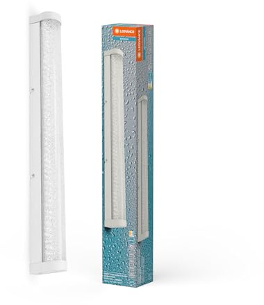 LEDVANCE ORBIS Tube LED-Spiegel-/Wandleuchte, weiß, Glas mit Blaseneffekt, 12W, 1200lm, dimmbar, 3000/4000K über Wandschalter einstellbar, 60cm Durchmesser, IP44 Schutz vor Fremdkörpern/Spritzwasser