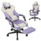 Sedie Gaming, Poltrona Altezza Regolabile con poggiatesta, Sedia da Ufficio Ergonomica, e supporto lombare sedia grande in PC, girevole a 360 gradi Sedia da gioco in pelle PU, Viola