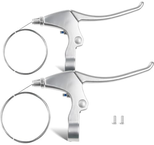 CNCLOL Mountain Bike Brake Levers,Aluminium Alloy Bicycle Brake Levers,Brake Handle for Mountain Bike MTB/BMX/Road Bike.Silver