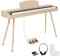 Glarry 88 Key Piano Keyboard Weighted Action Electronic Keyboard Piano, Digital Piano with 3-Pedal Unit, Music Stand, Stereo Headphones, Compact Design and MIDI Connection (Light Wood, Compact)