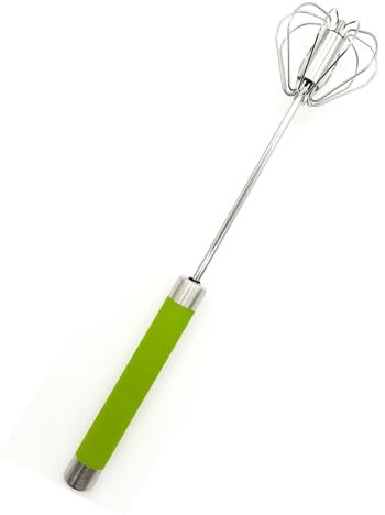 duwiikab Kitchen Innovation Gadget Einfache Bedienung Eierbesen Edelstahl Halbautomatischer Handmixer zum Mischen von Eiern, Saucen, Teig Grün Kurz