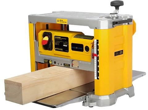 Cepilladora eléctrica de carpintería de 12 pulgadas, máquina cepilladora de madera con banco de trabajo y escala de 0 a 160 mm, segura y estable, para madera