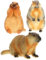 PRETYZOOM 3St simulierte Wilde Tiere tierfiguren für Animal Figures Tierfigur für Kuchen-Dekoration ziernieten hausdeko kleine Murmeltierdekoration Murmeltier-Modell Plastik