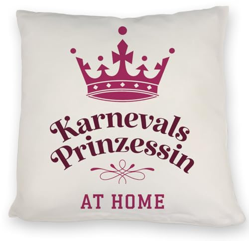 speecheese Karnevalsprinzessin Kissen mit Krone in Pink Lustiges Prinzessinnen-Kissen für Kinderzimmer oder Fasching