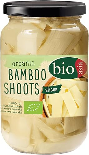 BIOASIA Bio Bambusscheiben, eingelegtes Asia Gemüse im Glas, geeignet für Wok-Gerichte, low carb, 1 x 340 g
