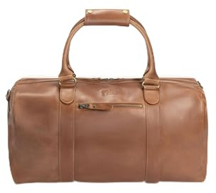 Buckle & Seam Leder Weekender Willow - Herren Damen Reisetasche Tasche Taschen Groß Sporttasche Weekend Echtleder Reisetaschen Lederkoffer Leder-Weekender Vintage Men (Innenfutter: Blau, Cognac)