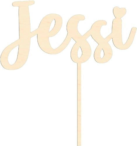 Cake Topper personalisiert aus Holz mit individuellen Wunschnamen – Tortendekoration, Tortenaufsatz, Name, Geschenkidee, Geburtstag, Vorname, Kuchendeko, Topper Kuchen, individuell
