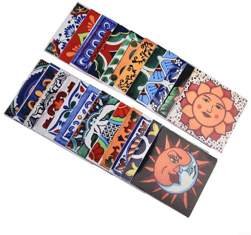 Set di 24 adesivi da parete impermeabili vintage per bagno e cucina, piastrelle decalcomanie