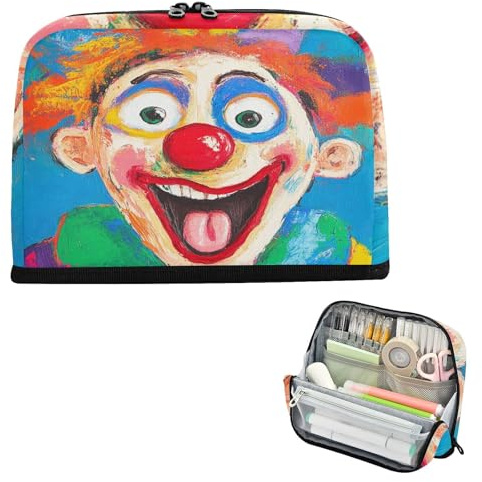 Stifthalter, große Kapazität, Make-up-Tasche, große Schreibwaren-Aufbewahrung für Krankenschwestern, Schulbedarf, lustige Gesichter, Clown