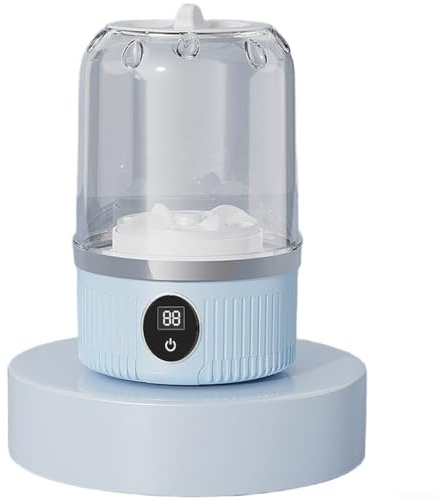 Zoegneer Tragbare Mini-Waschmaschine, USB-wiederaufladbar, automatischer Wäschereiniger mit Dual-Reinigungsmodi für Unterwäsche und Socken, Reise-kompaktes Design (blau)