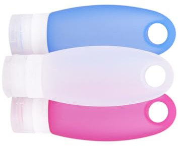 Homoyoyo Silicone Dispensing Bottle Portable Travel for Toiletries Refillable Travel Bottle Hanging Hole for Shampoo Lotion Shower Gel Trips