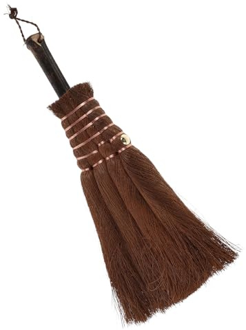 MOTHNUR Mini Balai de Bureau Fibres Naturelles Balayette Japonaise Multifonction pour Nettoyage Voiture Thé et Comptoirs Outil Compact Palmé pour Espaces Réduits