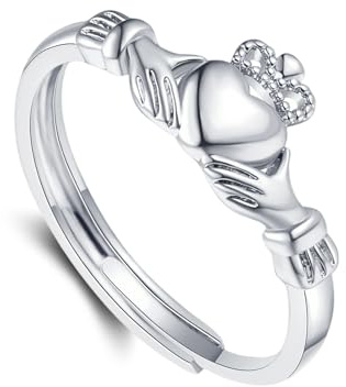 Zecimi Umarmungsringe, Verstellbar Offen Silber Ring für Damen Herren | Hände Umarmend Freundschaftsringe mit Ich Liebe Dich für Immer Gravur, Verlobungsring , Geschenke für Frauen mit Grußkarte