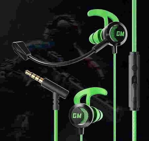 Kabelgebundene Gaming-Ohrhörer, 3,5-mm-Anschluss, HiFi-Headset, Geräuschunterdrückung, Mikrofon für PUBG CSGO Grün (C)