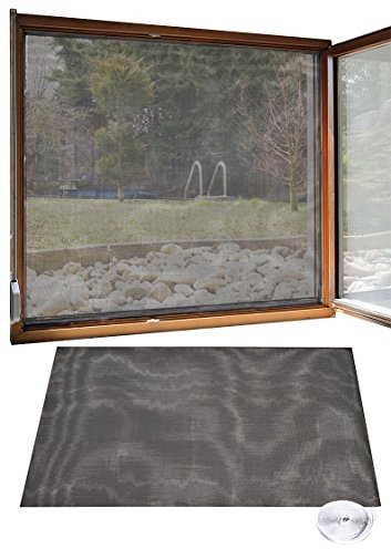 infactory Attrezzi per porta zanzariera - Repellente per insetti: Zanzariere per finestre, 130 x 150 cm incl.6 m di nastro adesivo (Reti da mosca, Rete antimosche Per finestra, Zanzariera)