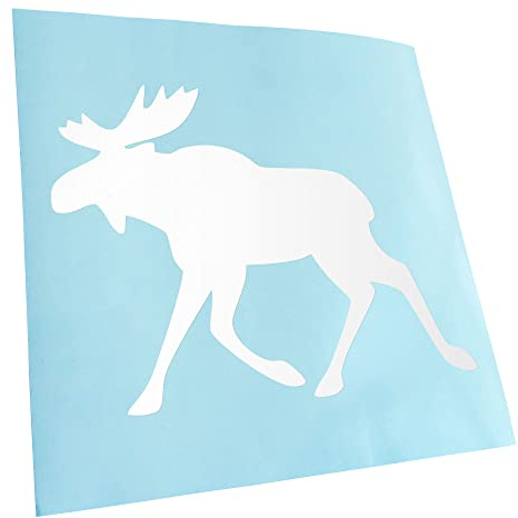 Kiwistar - Autoaufkleber - Weiß - 13x10cm Elch/Schweden - Heckscheibe Auto Aufkleber wetterfest für Kfz LKW Mofa Truck - Sticker außen selbstklebend Tuning Zubehör für Fenster Fahrzeug Scheibe