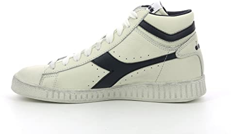 Diadora Game L High Waxed, Sneaker Unisex - Adulto, Bianco White Blue, 42.5 EU