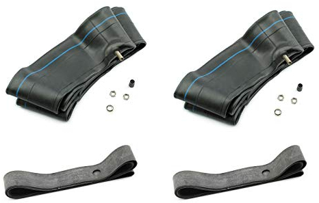 BISOMO Set 2X Schlauch, 2X Felgenband, 2,25 x 16 Zoll, Mit Autoventil, Für Simson Moped, Anhänger, Mofa