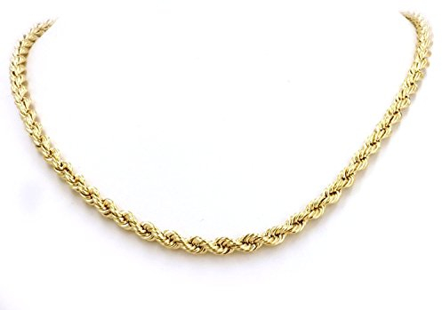 PRINS JEWELS 14 Karat / 585 Gold Kordelkette Gelbgold Unisex - 2.50 mm. Breit - Länge wählbar (55)