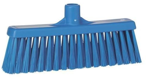 Vikan 31663 Medium Sweep Floor Broom Head, Polypropylene Block, 12-1/4 Polyester Bristle, Blue