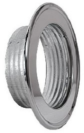 Rosette für Flexrohr Ø 125 125mm Edelstahl chrom Wandrosette Wandflansch Rosette Alu-Flex-Rohr Flexrohr Alurohr Flexschlauch Schlauch Aluflexrohr flexibles Aluminiumrohr