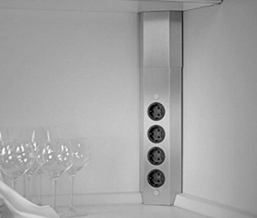 Ecksteckdose Küche PEDRO Edelstahl WAP-Ausschnitt 4x Schuko *504237