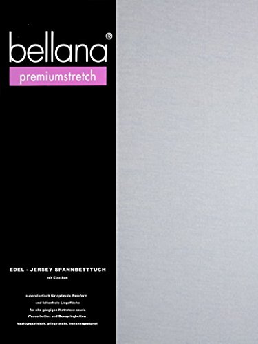 Bellana® premiumstretch Edel-Elastic-Jersey Spannbetttuch für Wasserbetten und Boxspringbetten, 90-120 x 200-220 cm, Mittelblau