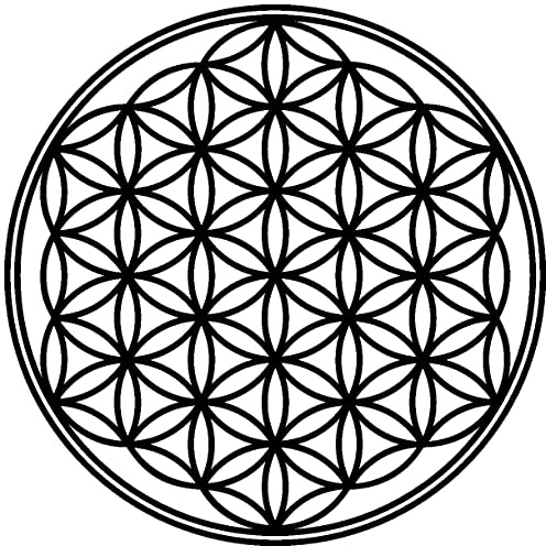 Samunshi® Lebensblume Wandtattoo Blume des Lebens Aufkleber Wandbild Blumen Wandsticker Yoga Sticker Wanddeko 30 x 30cm schwarz