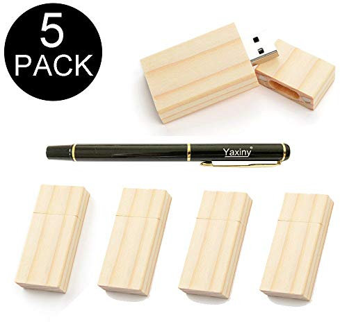 Yaxiny 5-Pack 4GB USB Flash Drive Ahorn Holz 2.0 USB Flash Drive Memory Stick Datenspeicherung Pendrive Disk