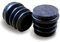 Ajile® - 16 Stck. - 16 mm AUßENDURCHMESSER Schwarze Lamellengleiter/Möbelstopfen für Rundröhre mit Filzgleitfläche - ERF116-FBA
