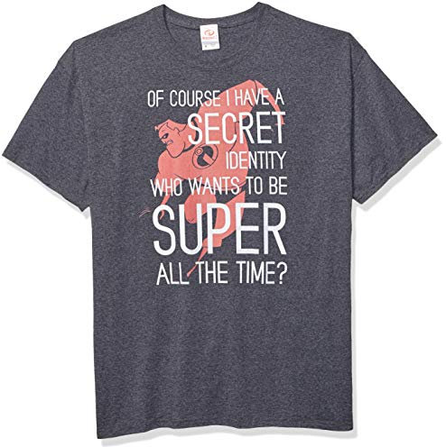 Disney Men's Incredibles Tees Chemise, Gris/Identité secrète, Taille 5XL Homme
