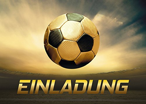 JuNa-Experten 12 Einladungskarten Kindergeburtstag Jungen Fussball Geburtstag Jungs Geburtstagseinladungen Einladungen Geburtstagsparty Kartenset