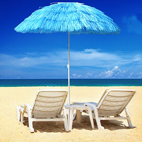 Greenbay Beach Patio Garden Hawaii Parasol Hawaiian Sun Umbrella Sunshade Folding Tilting (Blue)