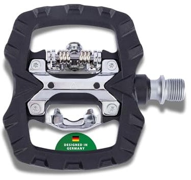 CONTEC Fahrrad-System-Pedal NY-505050, SPD Systempedal, Nylon Plattform, Mountainbike und Trekking, Leicht, hoher Grip, rutschfest, schwarz, Paar