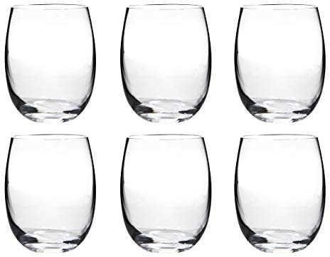 Juego de 6 vasos de vino y cerveza Bohemia Crystal – Mergus gama 220 ml para cualquier bebida fría, cristal sin tallo, copa de vino rojo o blanco, apto para lavavajillas, transparente