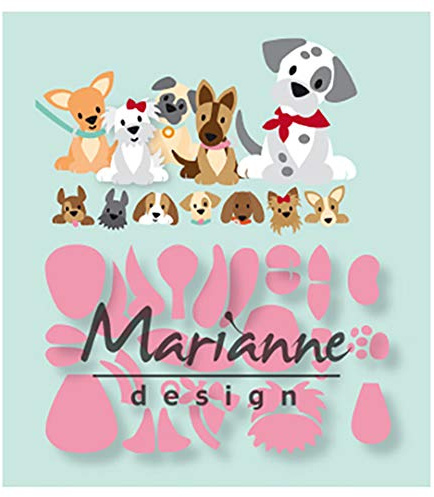 Marianne Design Sammelschablonen Eline's Welpe für komplizierte Designs und Reliefdetails auf Papier, Metall, 0