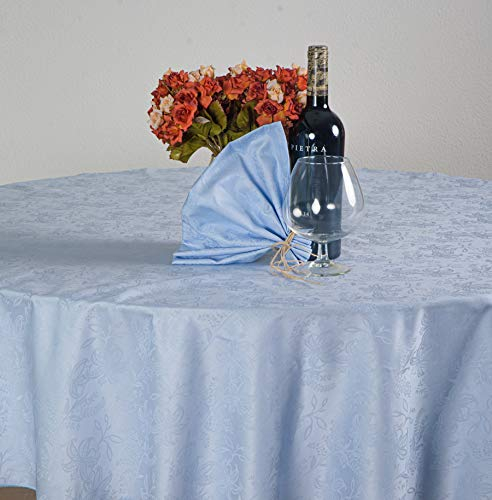 ESSE HOME – Tischdecke für 8 Personen – Jacquard Puro Baumwolle – Made in Italy – Iris 598 (Oval 170x220, Tischdecke Hellblau)