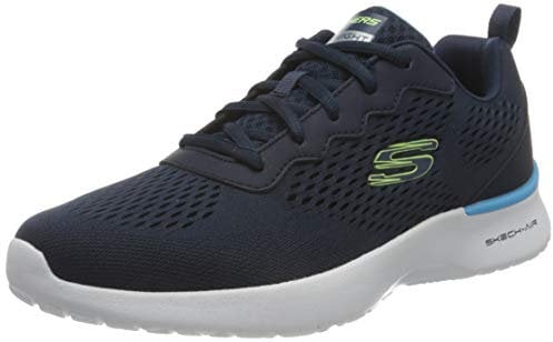 Skechers Skech-Air Dynamight Tuned Up, Zapatillas de Deporte Hombre, Navy Engineered Mesh PU Lime Trim, 43 EU