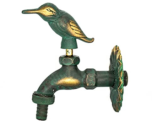 Outdoor Wasserhahn Dekorative Antik Grün Vogel Messing Garten Hof Tier Wasserhahn Wandmontage Wasserhahn Bibcock Schlauch Nicht im Lieferumfang enthalten