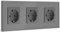 BSEED Schuko Steckdose 3 Fach Kristall Glas Platte Steckdose Glas Schuko Dreifach Steckdose 16Amp Steckdose 228 mm Grau Verlängerungssteckdosen Wandsteckdose
