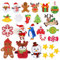 BETESSIN 25 Stücke Weihnachten Patches zum Aufbügeln Weihnachtsapplikation Flicken Aufnäher Patches Kinder Reparatursatz Flicken Aufbügelflicken für Jeans T-Shirt Hut Tasche DIY Stickerei Zubehör