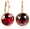 NOBEL SCHMUCK Ohrringe Rosegold Rot hochwertige Kristalle 925 Sterling Silber - schlicht modern