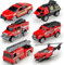 6Pcs Fire Engine Set, Alloy Metal Fire Truck Model Car Toys for 3 Years Old Boys and Grils, Mini Emergency Rescue Playset for 3 4 5 6 7 8 9 Years Olds Small Toy Car Set Birthday Christmas Party Gift