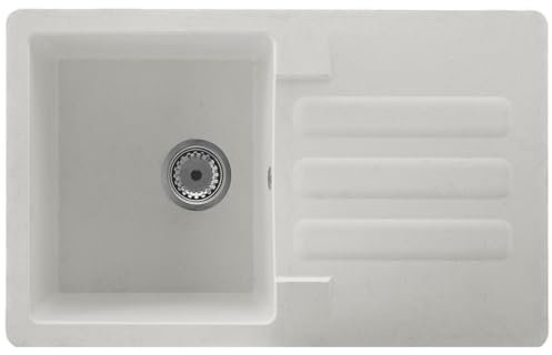 Liquida VG5WH 1.0 Bowl Compact SMC Inset Reversible White Kitchen Sink