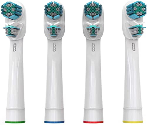 4 Ersatzbürsten, kompatibel mit Oralb Dual Clean, elektrische Zahnbürste, kompatibel mit Oralb Vitality Pro Smart Advance Power